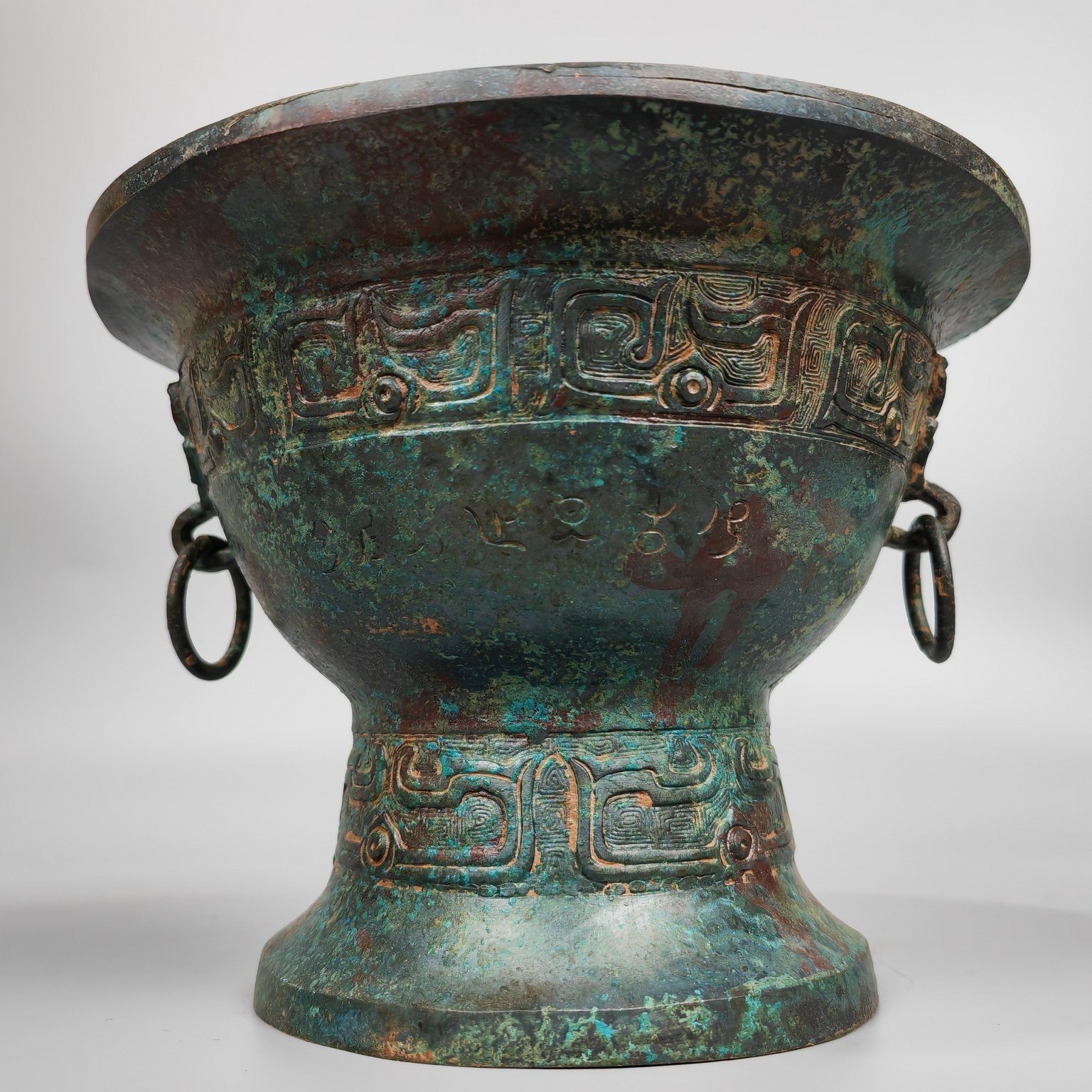 西周青铜双环圆尊博物馆古玩收藏特色礼品摆件青铜器家居摆件