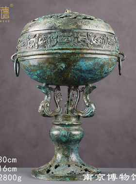 清代螭龙纹香熏炉古玩收藏熏香收藏炉南京博物馆藏家居高档礼品件