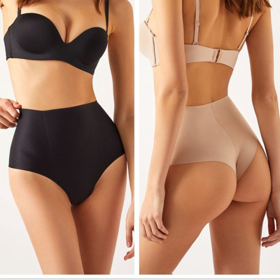 意单INCANTO 高腰塑形收腹裤 纯色翘臀性感半包无痕三角裤女内裤