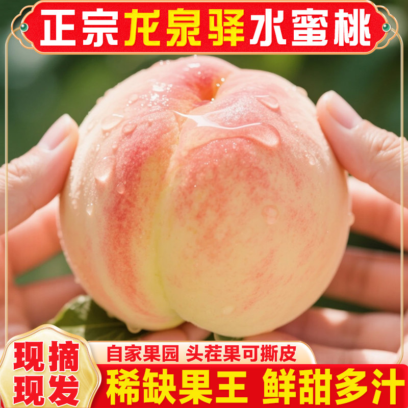 【稀缺果王】正宗四川龙泉驿水蜜桃现摘新鲜白凤桃子当季水果礼盒