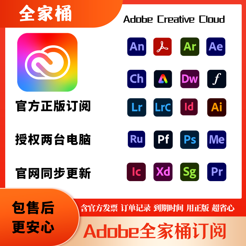 Adobe Creative Cloud全家桶正版Ps Ai摄影计划激活订阅win/Mac属于什么档次？