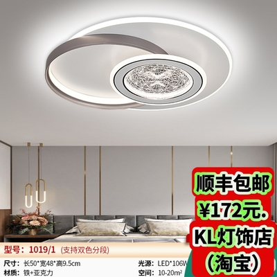 1019v/1020v卧室吸顶灯新款简约现代网红超薄led房间书房灯