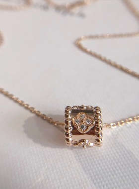 高版本万花筒项链女镶钻珠边高级锁骨链镀18k玫瑰金网红轻者吊坠