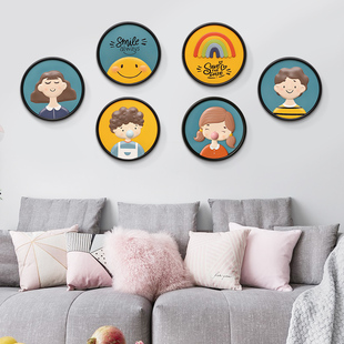 创意简约客厅壁饰墙上挂件壁画餐厅会所咖啡店网红直播背景墙装饰