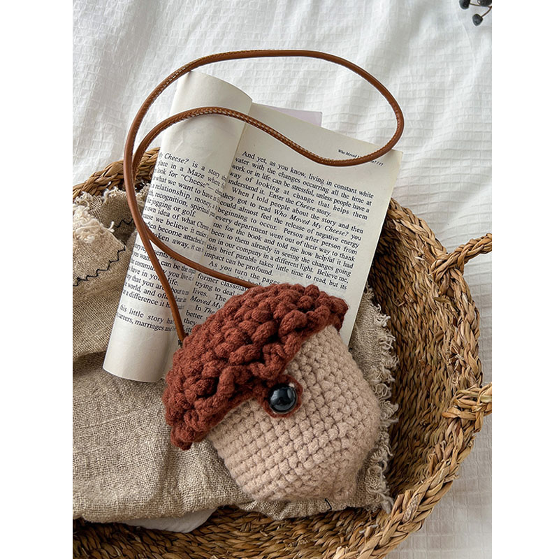 【成品】小宝宝包包迷你1一3岁可爱钩针diy针织包零钱毛线耳机包