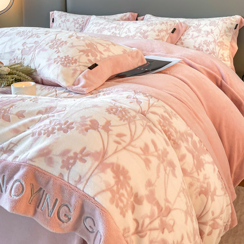 轻奢牛奶绒四件套珊瑚绒保暖加厚