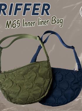 TRF 日系复古绗棉葫芦纹饺子包夹棉斜挎包男女通用户外机车邮差包