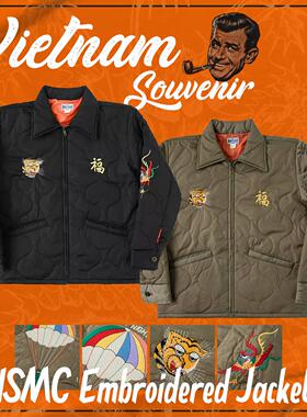 NON STOCK Souvenir夹克越战绗缝夹棉服刺绣夹克横须贺棉服外套男