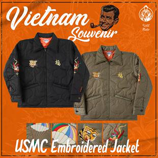 NON STOCK Souvenir夹克越战绗缝夹棉服刺绣夹克横须贺棉服外套男