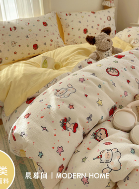 A类床品四件套纯棉全棉2025新款床单被套床上用品三件套学生宿舍4