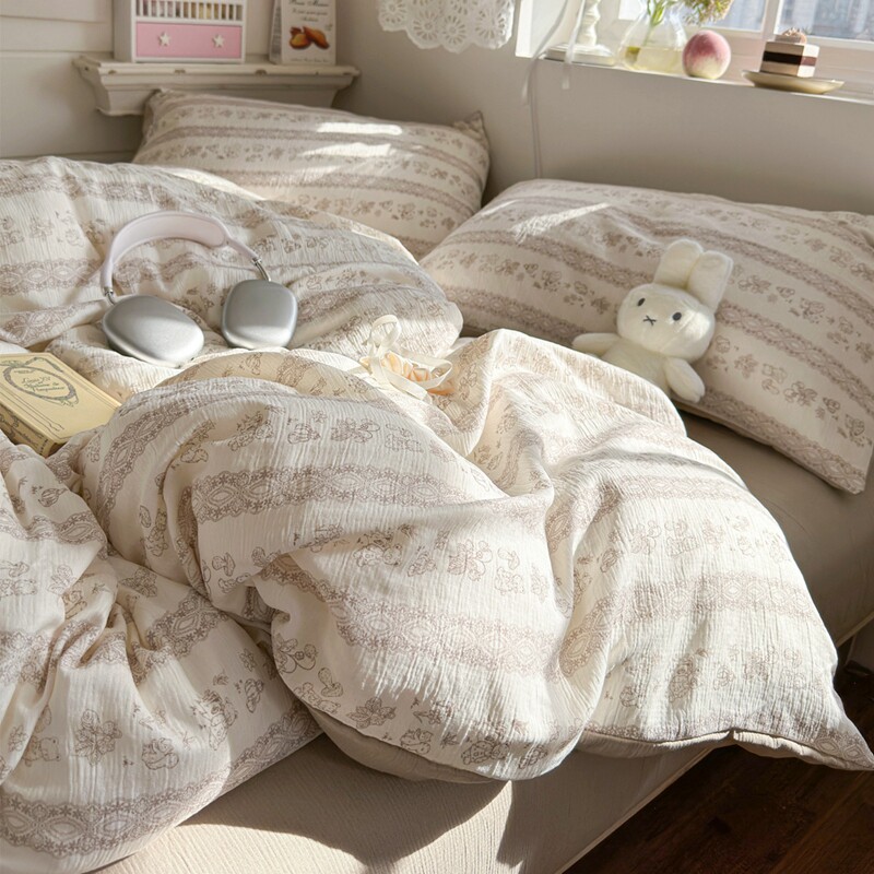 4-Piece Cotton Gauze Bedding Set: 3-Layer Thickened Cotton - Product image 2