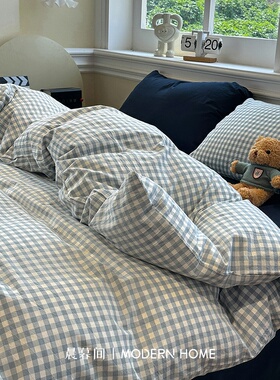 ins床上四件套纯棉2025新款全棉床单被套被罩学生宿舍单人三件套3