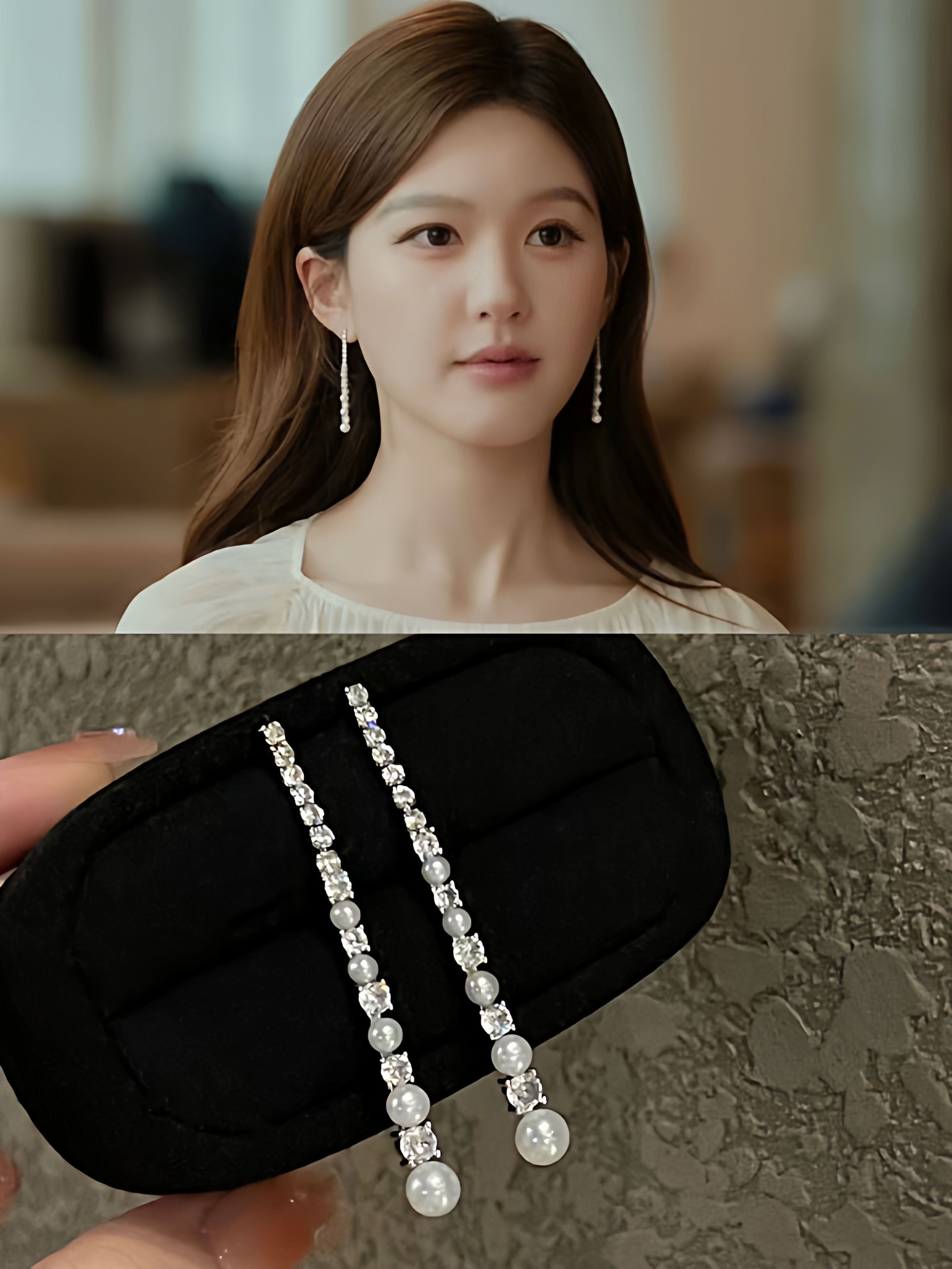 许妍赵露思同款耳饰天然淡水真珍珠耳环轻奢设计感高级送女友礼物
