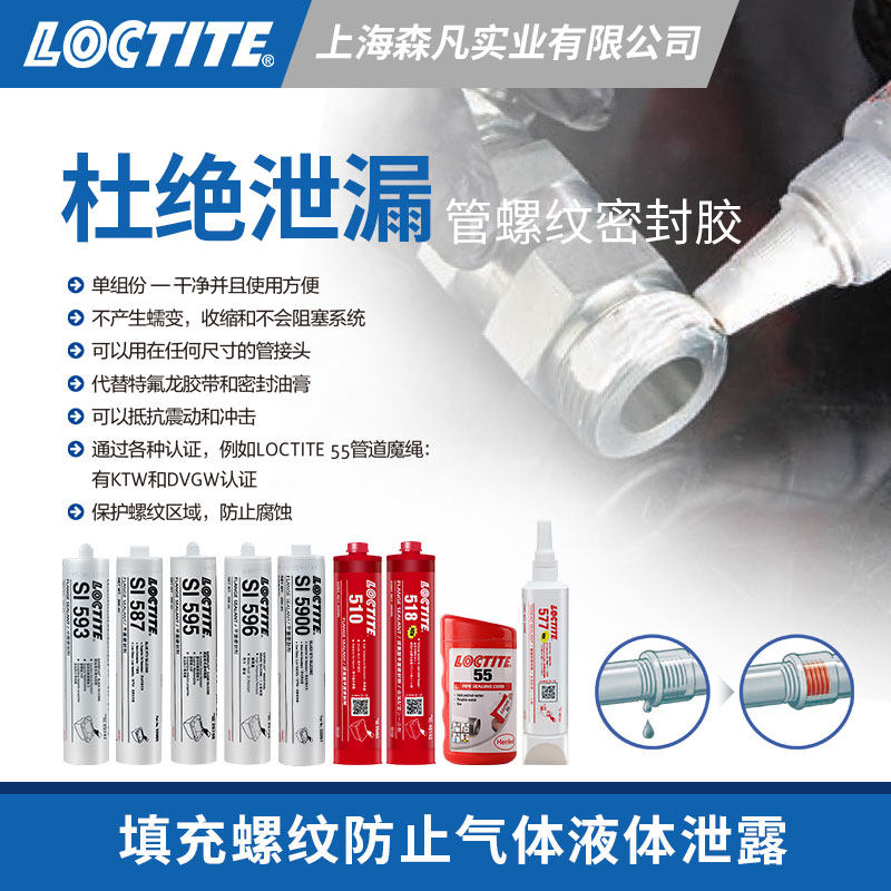 乐泰管螺纹密封胶紧固密封耐油污图片
