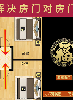 卧室门对卧室门化解房间门专解决隔断入户厕所冲门摆件主次卧挂件