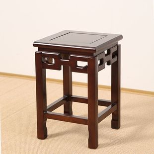小方凳子实木中式客厅家用餐桌凳换鞋凳黑胡桃色新中式茶凳书桌凳