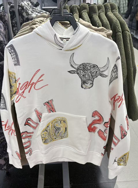 Nike Air Jordan 男子运动休闲印花加绒连帽卫衣 FN4546-010 133