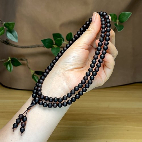 降真香0.6尺寸108颗多圈手串佛珠手链小珠子挂脖链满油满色文玩