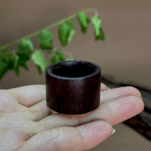 降真香直筒扳指大跑环圈圈熟结糖结麻丝紫黄油老料文玩男款饰品