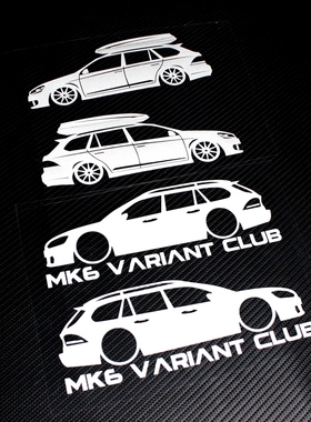 适用于大众高尔夫6旅行款variant高旅改装低趴包围前铲剪影风挡贴