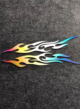 七彩镭射火焰车身车门轮眉遮挡划痕车贴汽车反光个性创意装饰贴纸