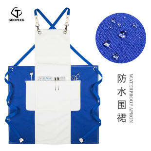 咖啡师奶茶花艺师定制logo工作服 时尚 防水家用家务围裙韩版 夏季