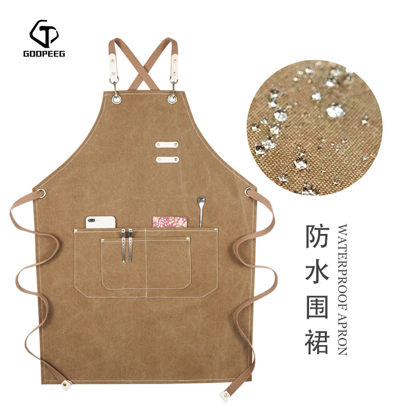 防水围裙工作服高级手工定制logo