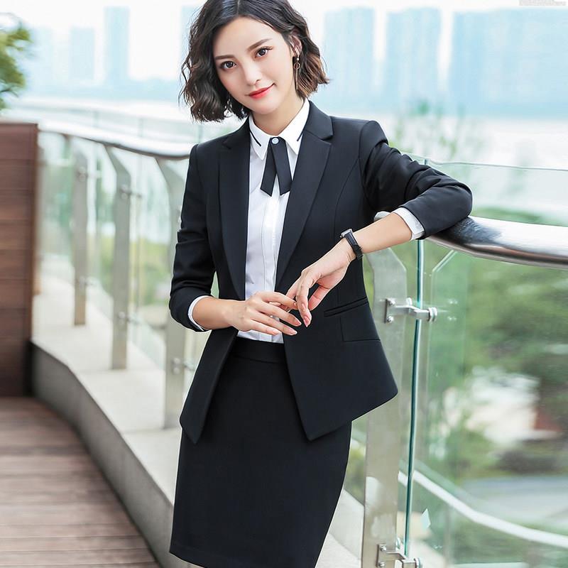 职业套装女时尚气质西装酒店经理前台收银员工作服美容院工装西服