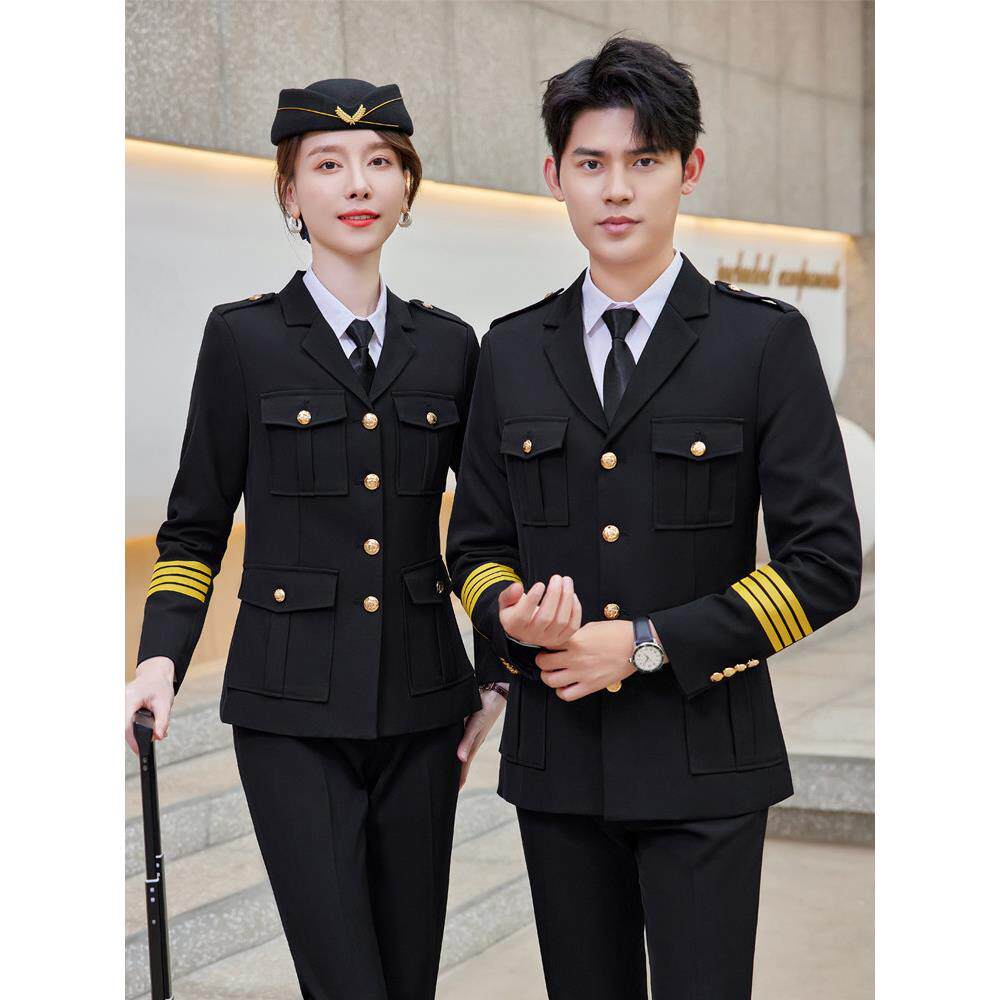 采购产品男士和女士相同的商务服装，军鼓服装套装，机长空姐，军