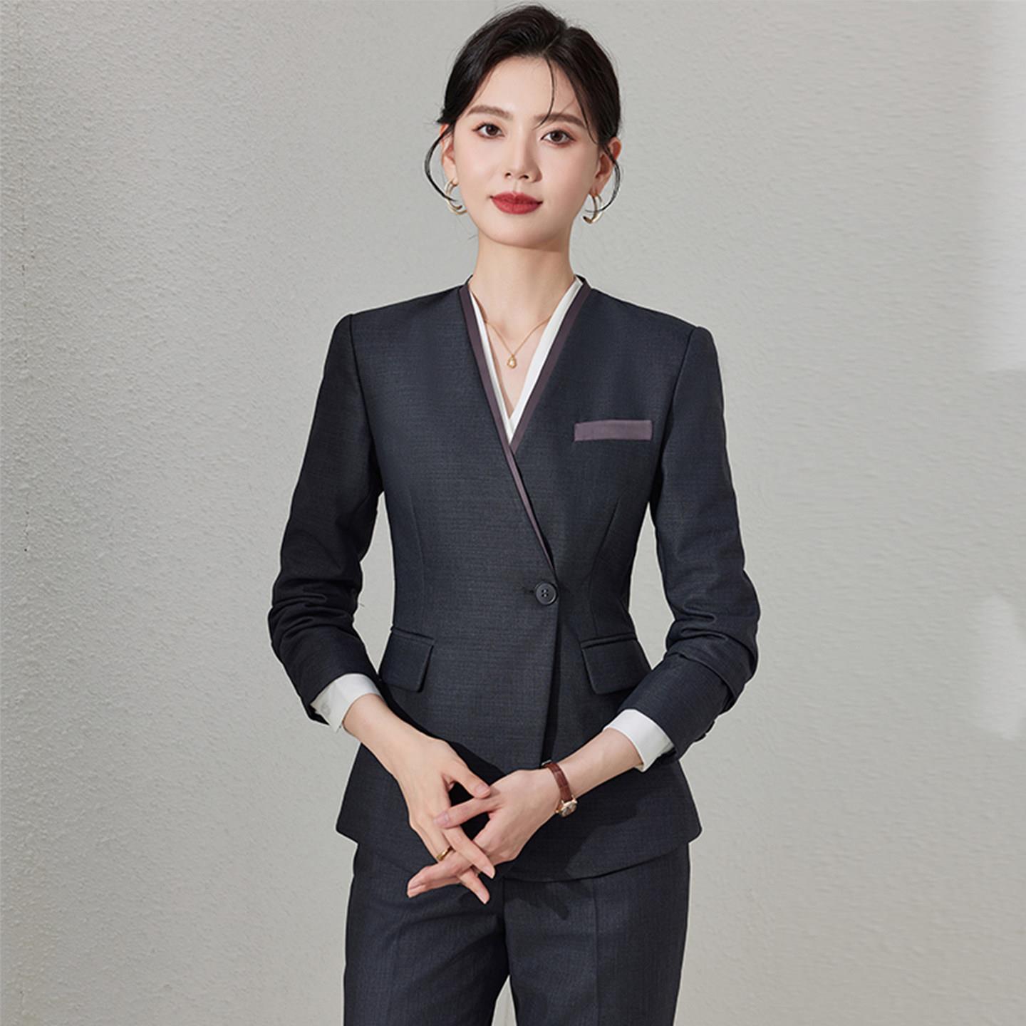 高级感西装套装女春秋美容院工作服珠宝店前台正装经理工装职业装