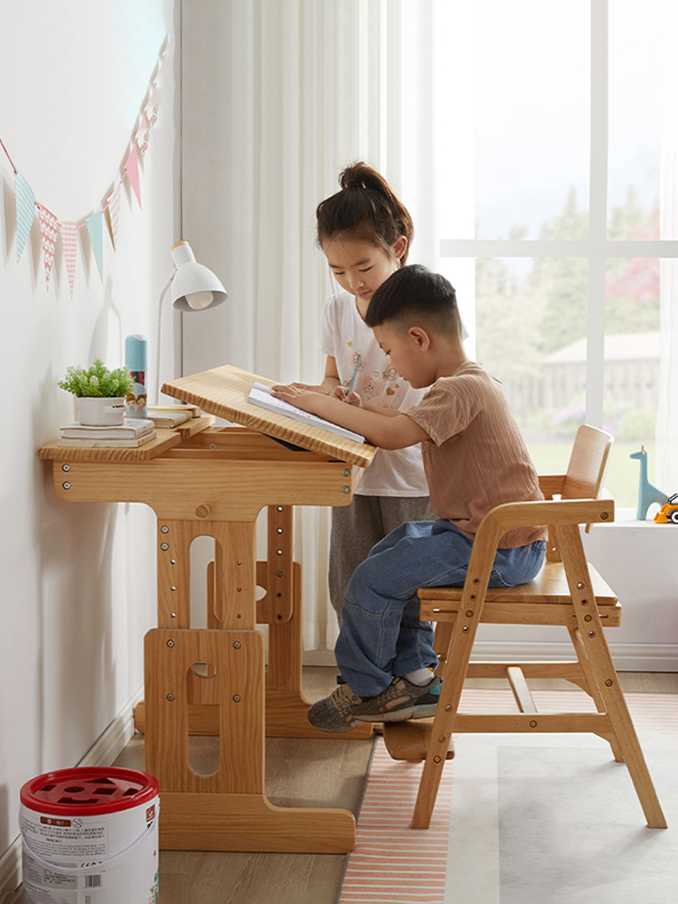 Aibiju solid wood children's learning chair can be lifted and lowered, writing chair, desk chair, back seat, and seat for home students