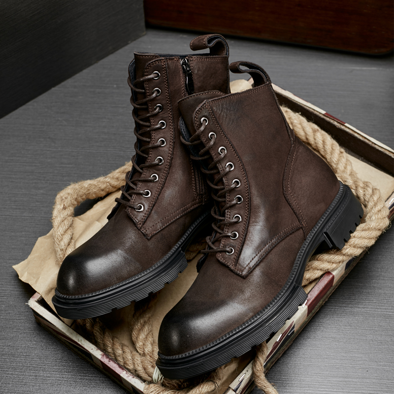 复古马丁靴高帮靴子2023秋冬