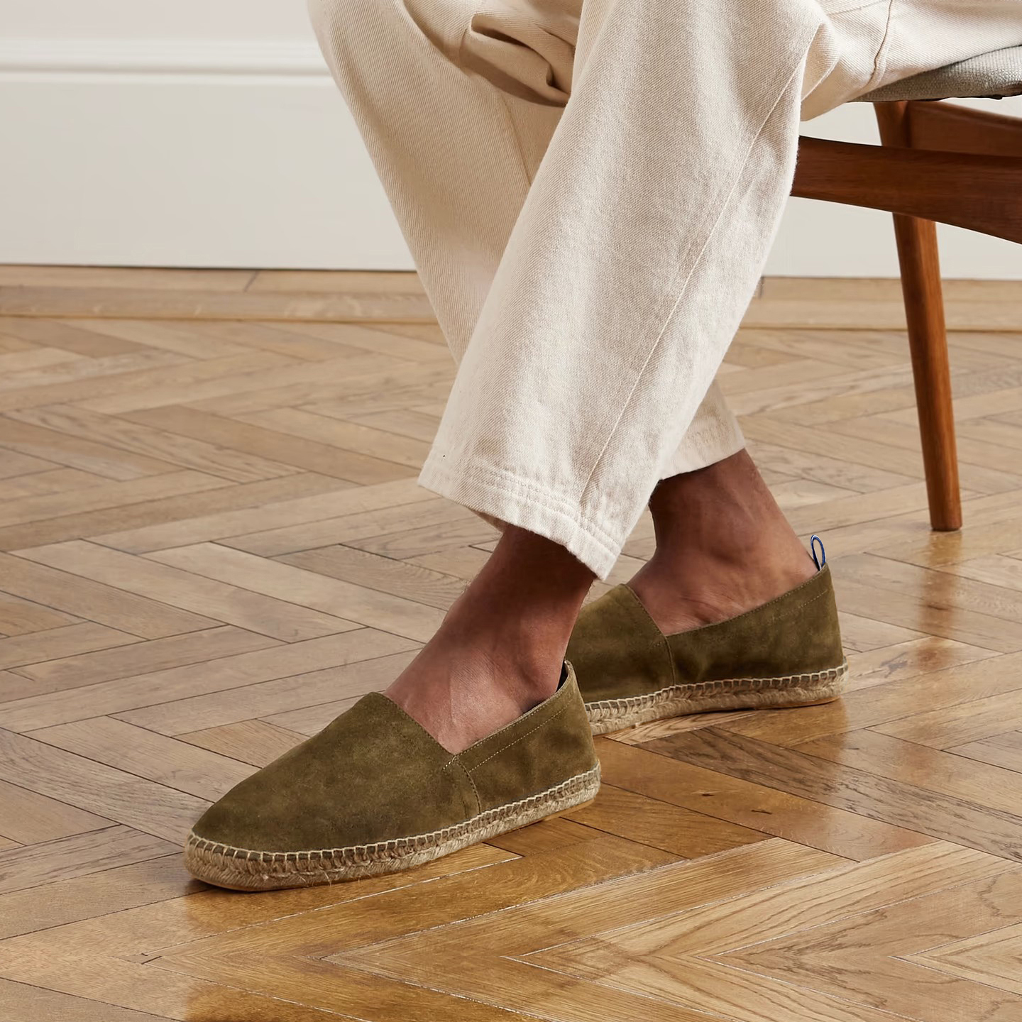 休闲男鞋秋季牛反绒复古鞋子时尚透气一脚蹬乐福鞋麻绳平底懒人鞋