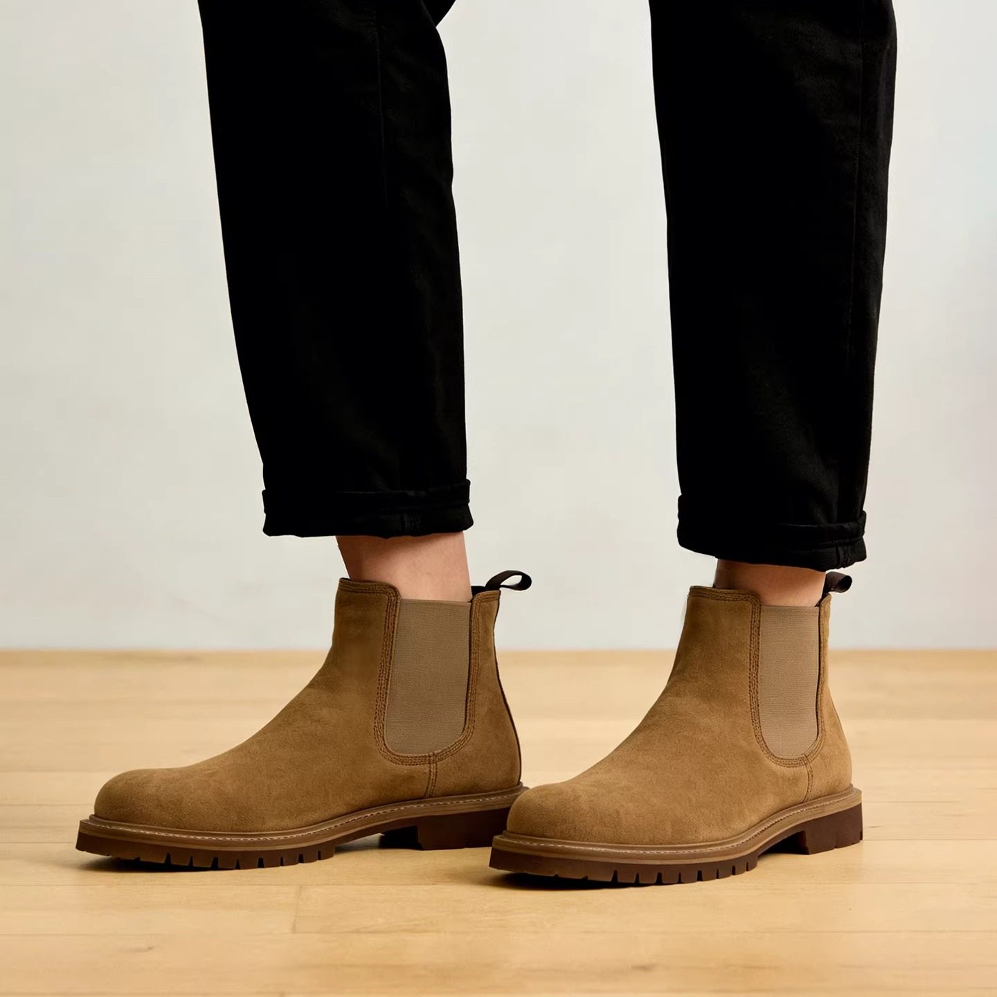 切尔西靴男真皮复古高帮套筒短靴青年潮流户外靴子2025秋冬马丁靴,流行男鞋,切尔西靴,淘宝优惠券,粉丝福利购,淘宝优惠卷