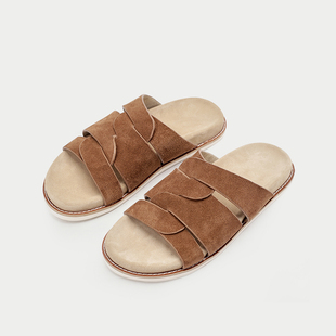 透气一字拖鞋男夏季青年休闲凉拖鞋室外潮流鞋子高端复古个性拖鞋