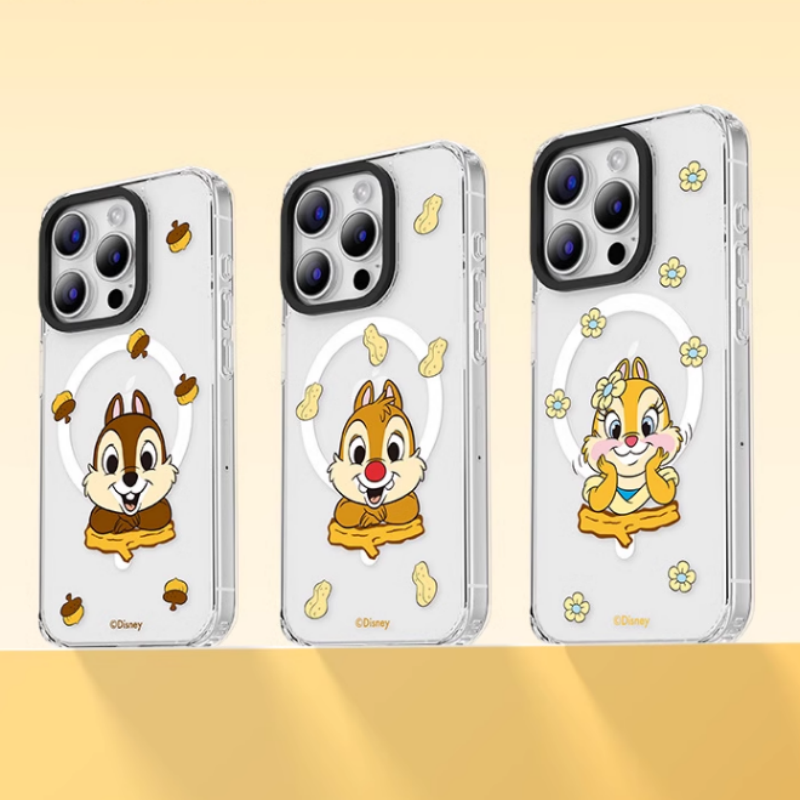 正版迪士尼disney奇奇蒂蒂适用iphone16pro max手机壳magsafe磁吸充电保护套气囊防摔苹果15pro挂孔潮壳女14