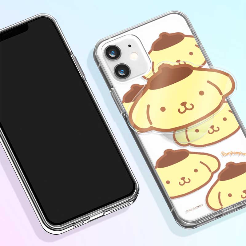 正版三丽鸥Sanrio凯蒂猫美乐蒂布丁狗玉桂狗适用iPhone15pro max手机壳透明防摔带支架14pro创意保护套库洛米