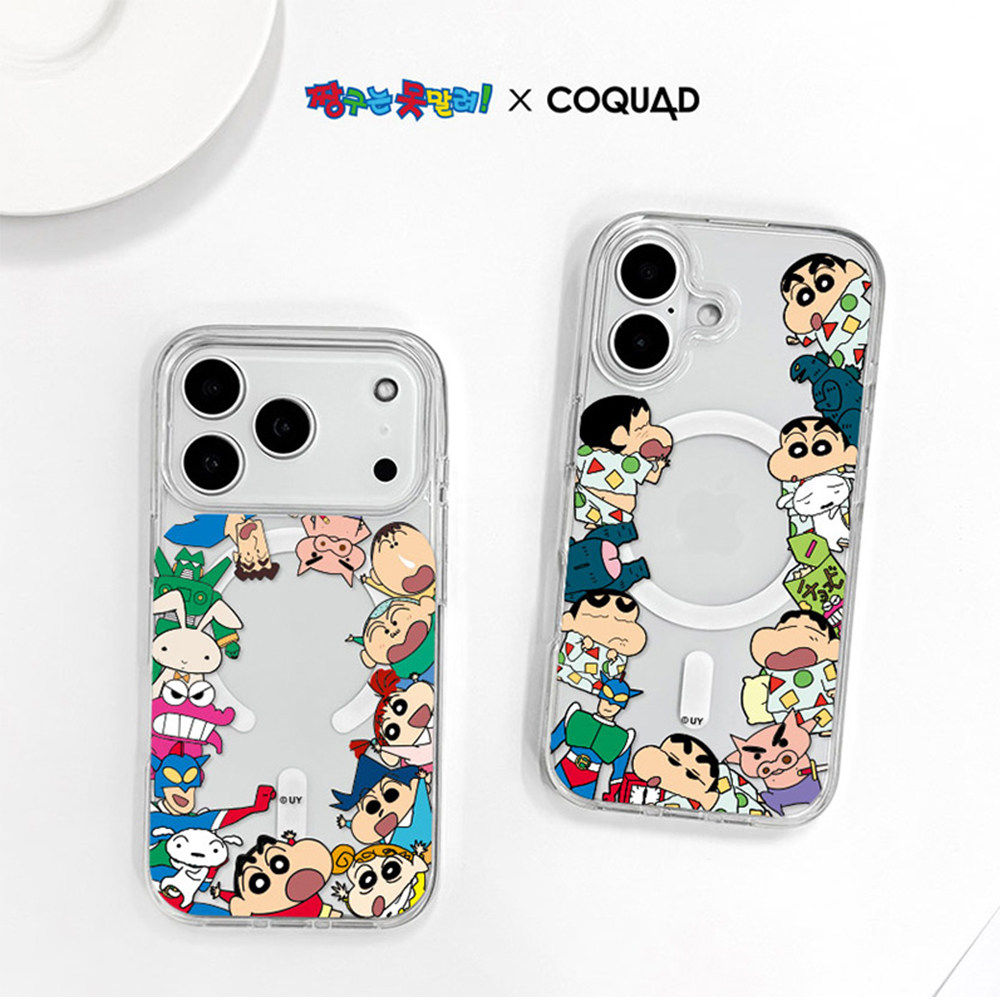 韩国蜡笔小新卡通透明苹果iPhone17pro max壳磁吸充电16pro手机套