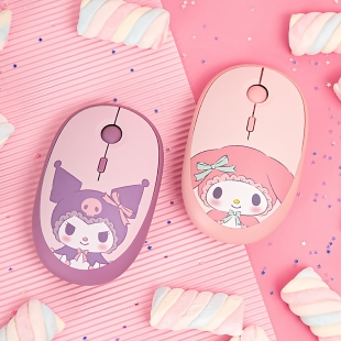 三丽鸥库洛米美乐蒂接收器无线鼠标笔记本台式电脑卡通可爱静音女