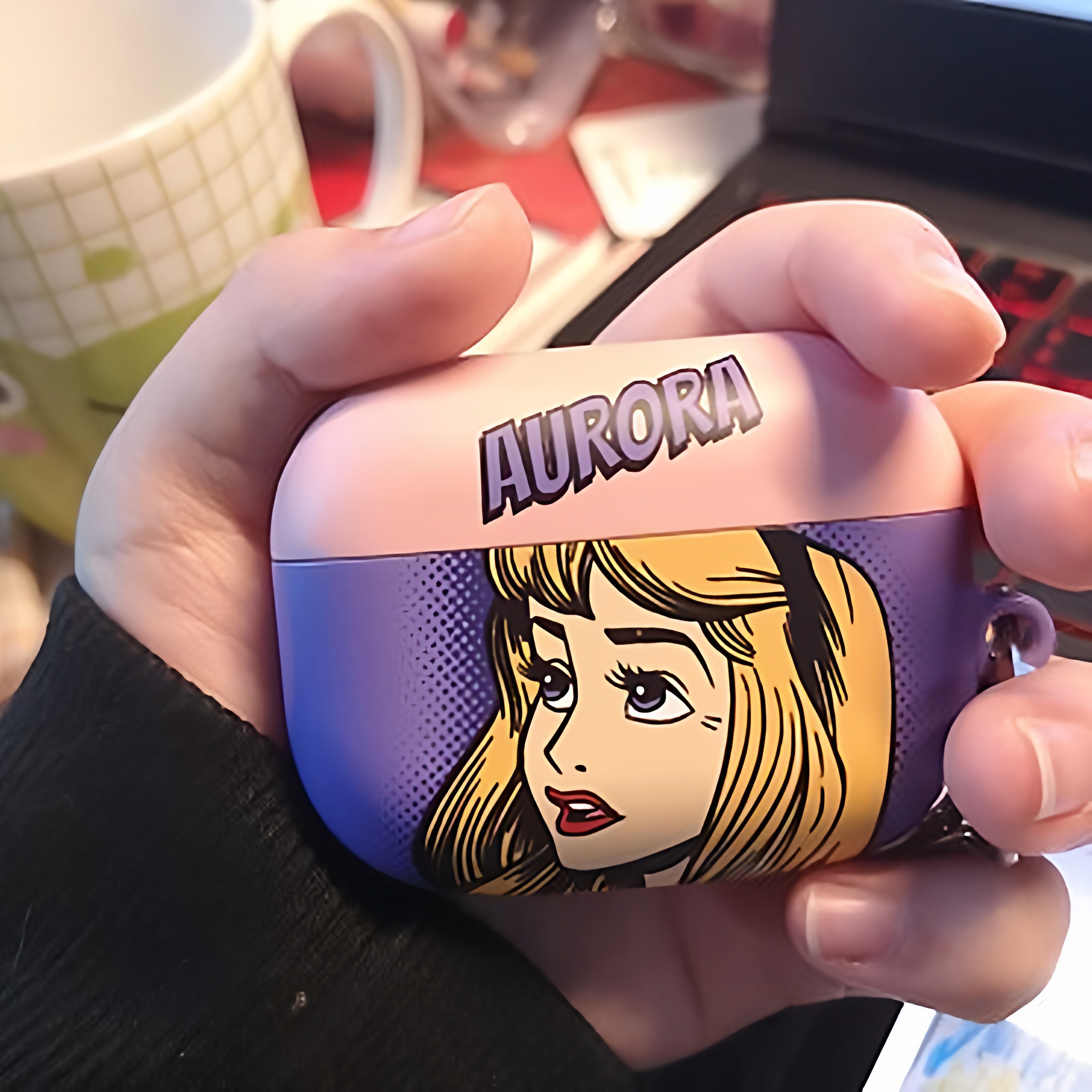 韩国正品迪士尼白雪公主苹果Airpods pro3代卡通耳机盒挂钩保护套个性硬壳美人鱼公主pro2代无线耳机盒女