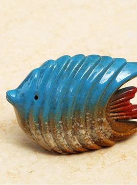 地中海风格装饰摆件乡村田园陶瓷鱼摆件小动物可爱海洋系列装饰品