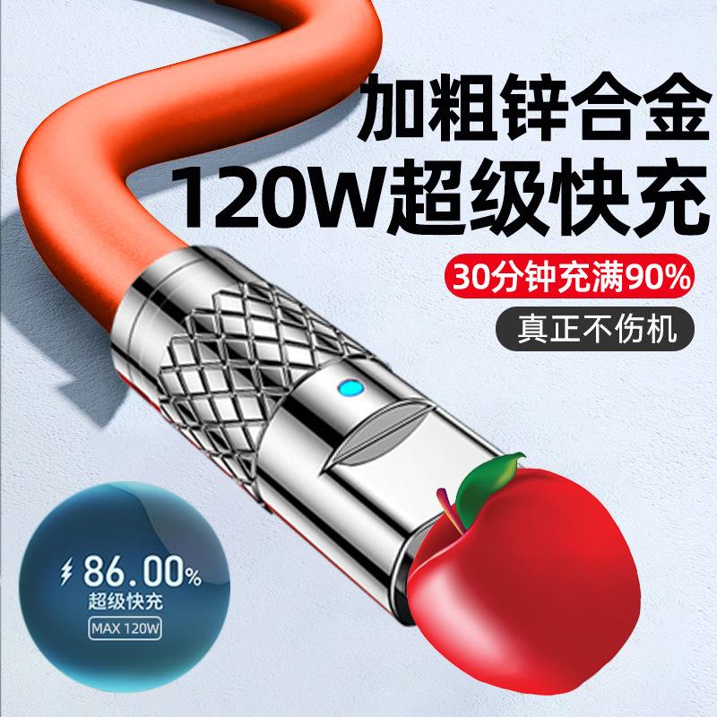 加粗机客适用苹果快充数据线11/13/12/14/8/7/6pro手机充电线