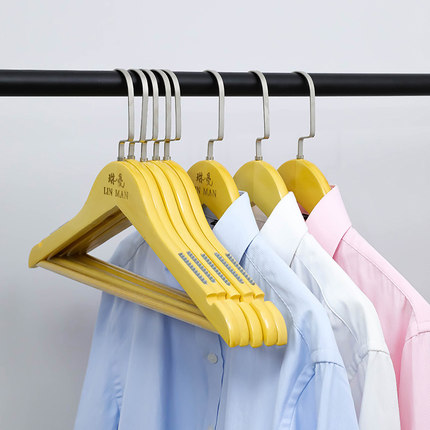 酒店实木衣架服装店简易木质裤架衣服撑挂钩家用防滑无痕大衣架子