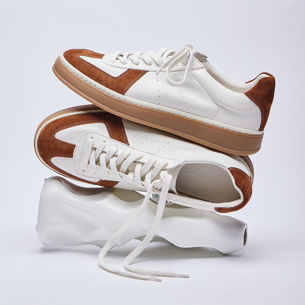 夏季男士时尚复古德训鞋休闲老钱风软底轻便百搭系带小众鞋E338