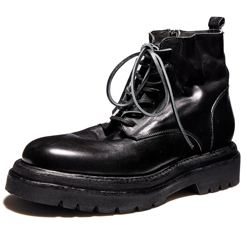 男士马皮复古真皮厚底马丁靴英伦时尚真皮短靴秋冬男靴工装靴E241