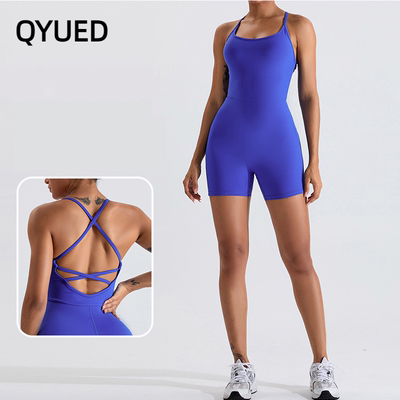 带胸垫瑜伽连体服女镂空