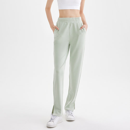 开叉拖地健身裤显高显瘦