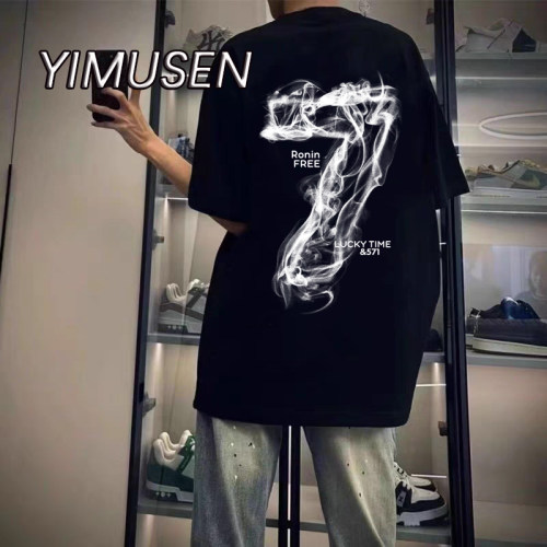 夏季欧美hiphop数字7短袖t恤男女