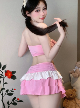 新款抹胸可爱女两件套居家服