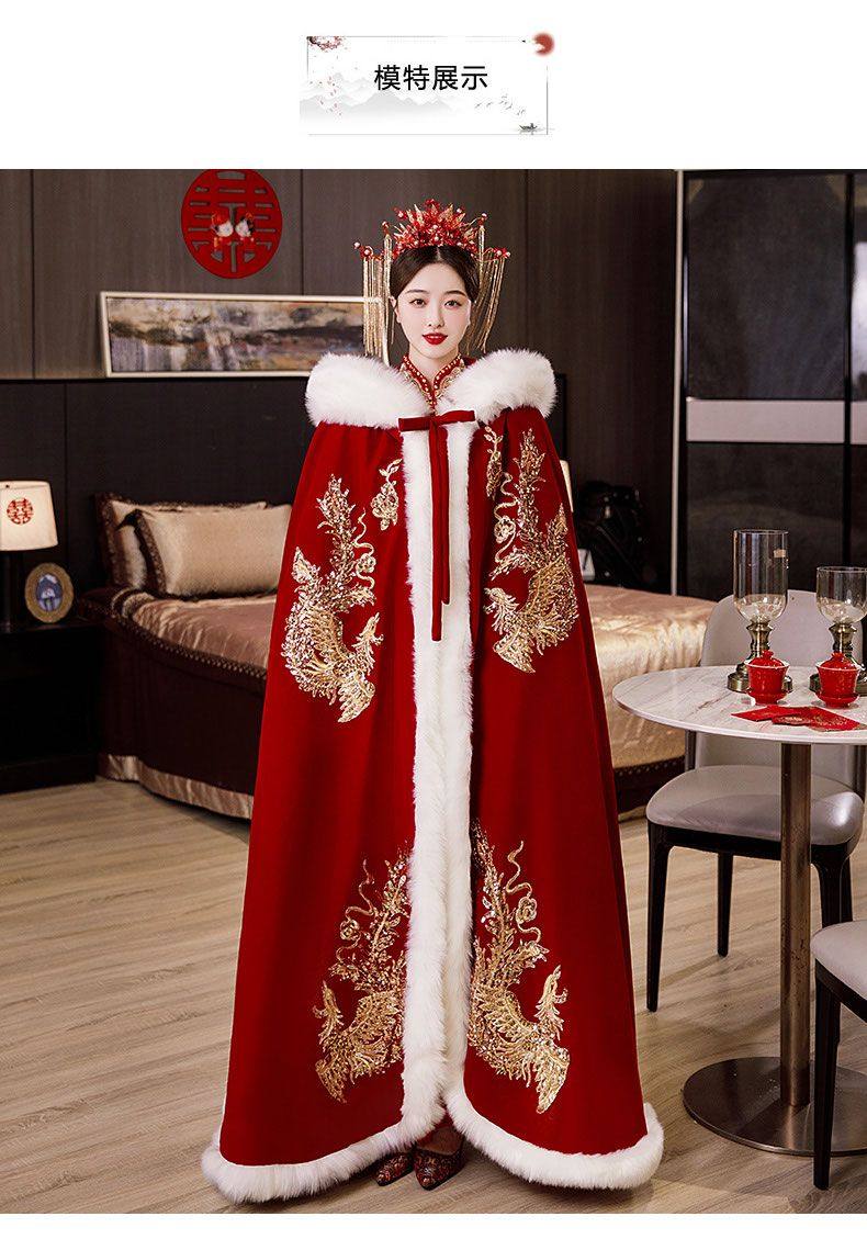 出租秀禾服披风冬季红色中式婚礼结婚毛披肩斗篷加厚毛领汉服披风,女装/女士精品,汉服半身裙,淘宝优惠券,粉丝福利购,淘宝优惠卷